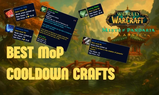 Best Cooldown Crafts to Make Gold in Mists of Pandaria Classic